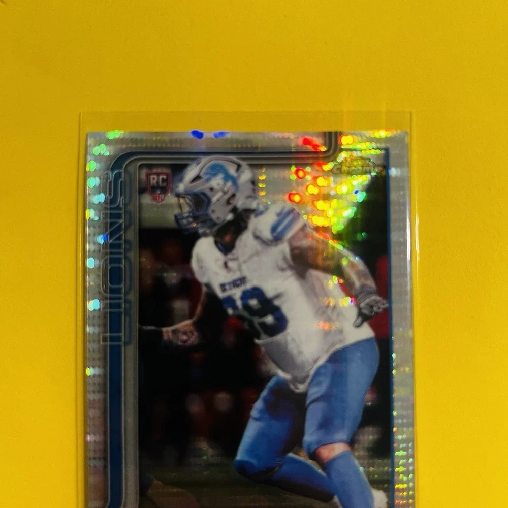 2025 Topps Chrome NFL Football Tate Ratledge RC‎ #383 Pulsar Refractor Lions